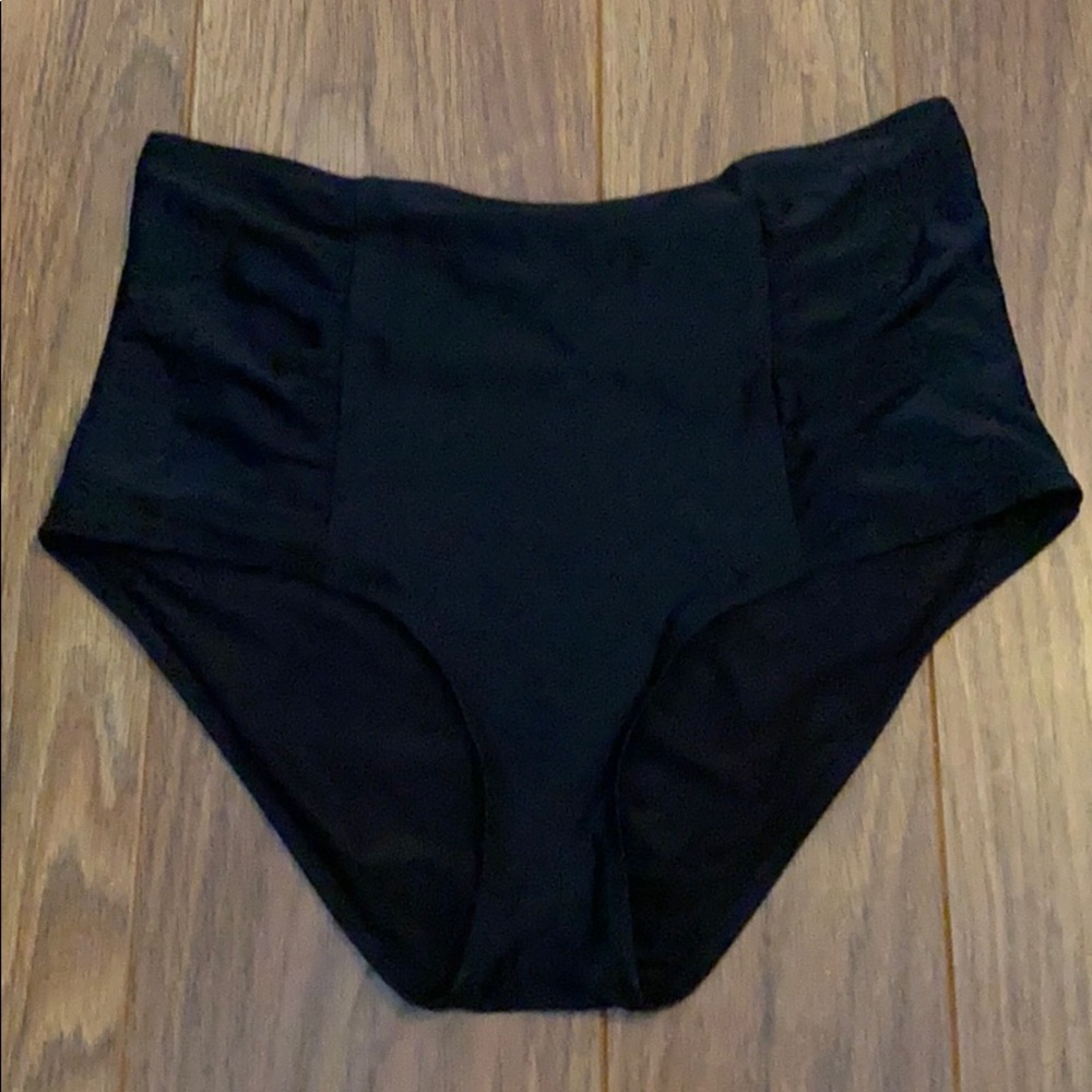 Black high waisted bikini bottoms
